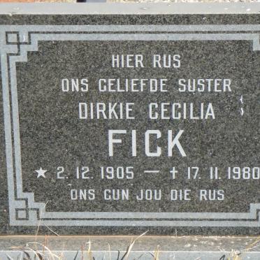 FICK Dirkie Cecilia 1905-1980