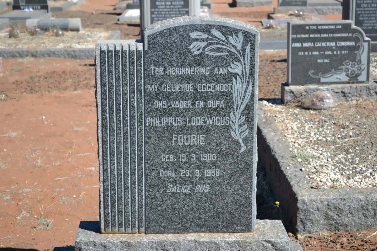 FOURIE Philippus Lodewicus 1900-1958