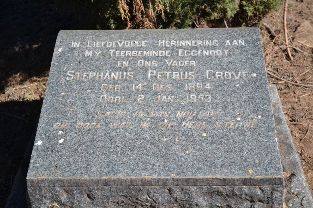 GROVE Stephanus Petrus 1884-1953