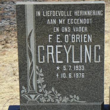 GREYLING F.E. O'Brien 1933-1976