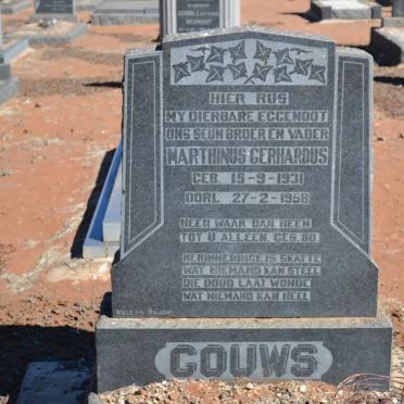 GOUWS Marthinus Gerhardus 1931-1958