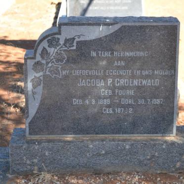 GROENEWALD Jacoba P. nee FOURIE 1889-1957
