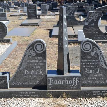 HAARHOFF David R. 1922- &amp; Anna M. VAN EEDEN 1924-1987