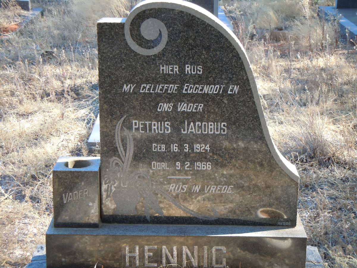 HENNIG Petrus Jacobus 1924-1966
