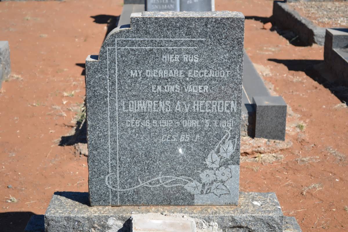 HEERDEN Louwrens A., v. 1912-1961