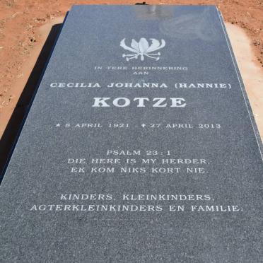 KOTZE Cecilia Johanna 1921-2013