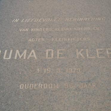 KLERK Ouma, de -1979