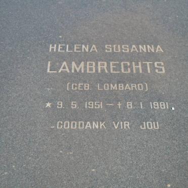 LAMBRECHTS Helena Susanna nee LOMBARD 1951-1981