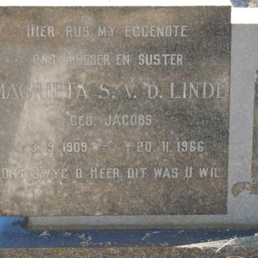 LINDE Magrieta S.,v.d. nee JACOBS 1909-1966
