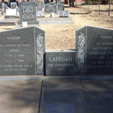 LATEGAN Johannes Diederick 1901-1978 &amp; Janie 1908-1983