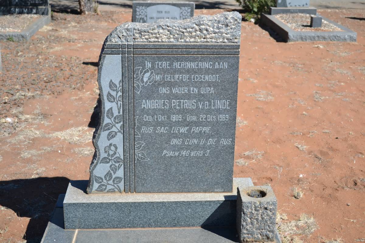 LINDE Andries Petrus, v.d. 1909-1963