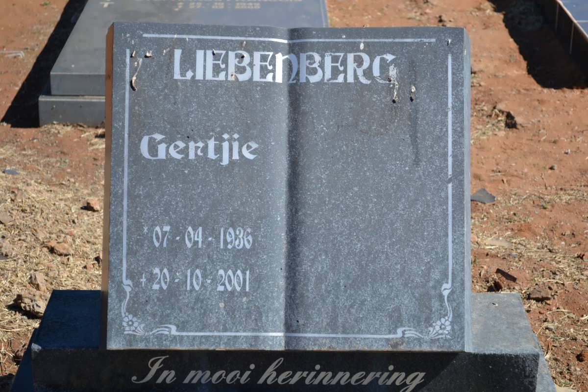 LIEBENBERG Gertjie 1936-2001