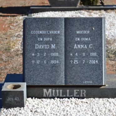 MULLER David M. 1908-1994 &amp; Anna  C. 1918-2004