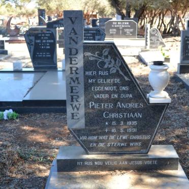 MERWE Pieter Andries Christiaan, van der 1935-1991