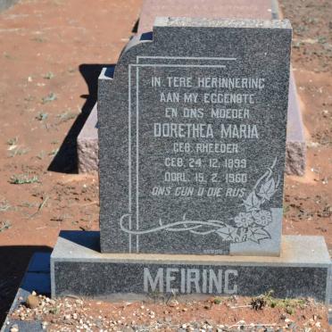 MEIRING Dorethea Maria nee RHEEDER 1899-1960