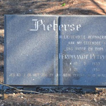 PIETERSE Ferdinandt Petrus 1933-1994