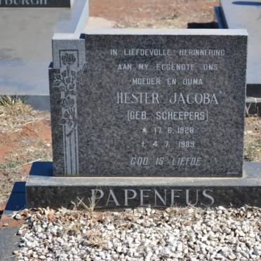 PAPENFUS Hester Jacoba nee SCHEEPERS 1928-1989