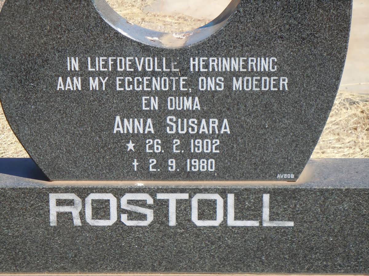 ROSTOLL Anna Susara 1902-1980