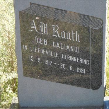 RAATH A.M. nee GAGIANO 1912-1991