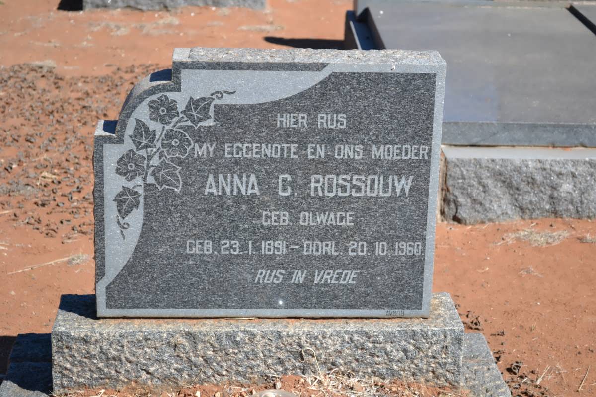 ROSSOUW Anna C. nee OLWAGE 1891-1960