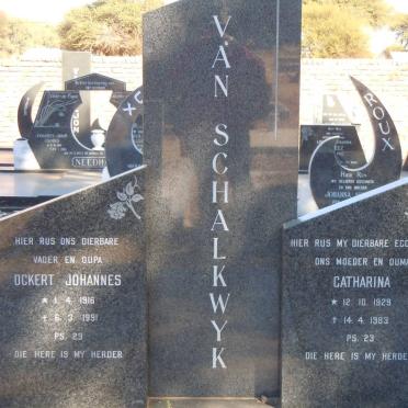 SCHALKWYK Ockert Johannes, van 1916-1991 &amp; Catharina 1929-1983
