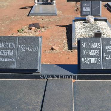 SWANEPOEL Stephanus Johannes Marthinus 1925-2003 &amp; Magritha Jozefina RAUTENBACH 1927-