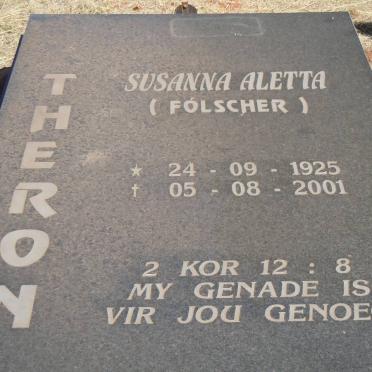 THERON Susanna Aletta nee FOLSCHER 1925-2001