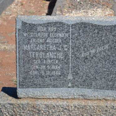 TERBLANCHE Margaretha J.C. nee BURGER 1894-1966
