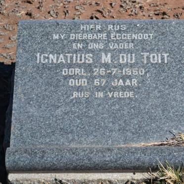 TOIT Ignatius M., du  -1950