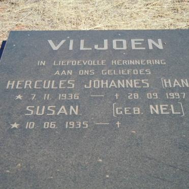 VILJOEN Hercules Johannes 1936-1997 &amp; Susan NEL 1935-