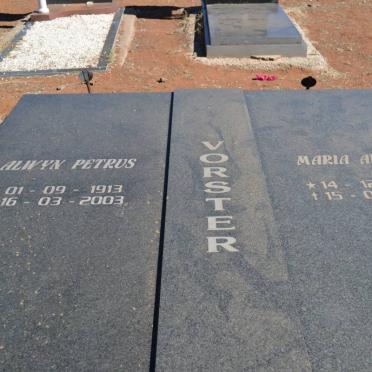 VORSTER Alwyn Petrus 1913-2003 &amp; Maria Aletta 1916-1999