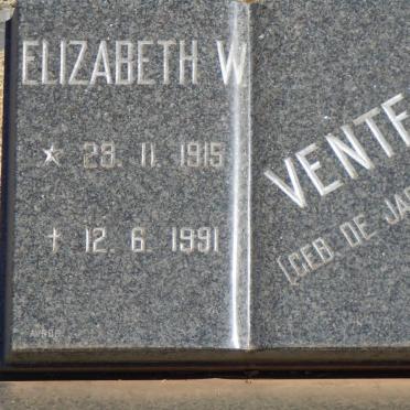 VENTER Elizabeth W. 1915-1991