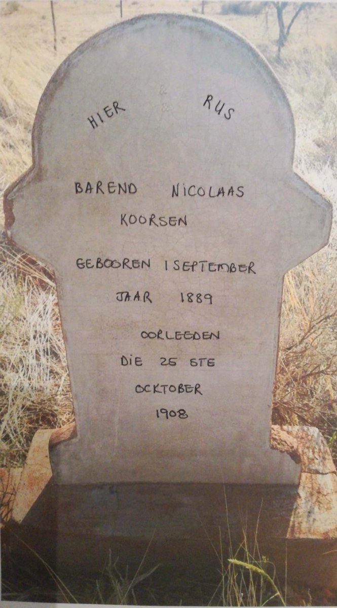 KOORSEN Barend Nicolaas 1889-1908