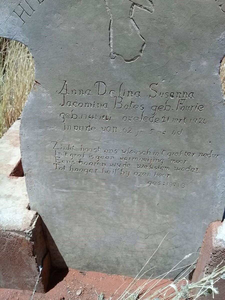 BOTES Anna Delina Susanna Jacomina nee FOURIE 1864-1924