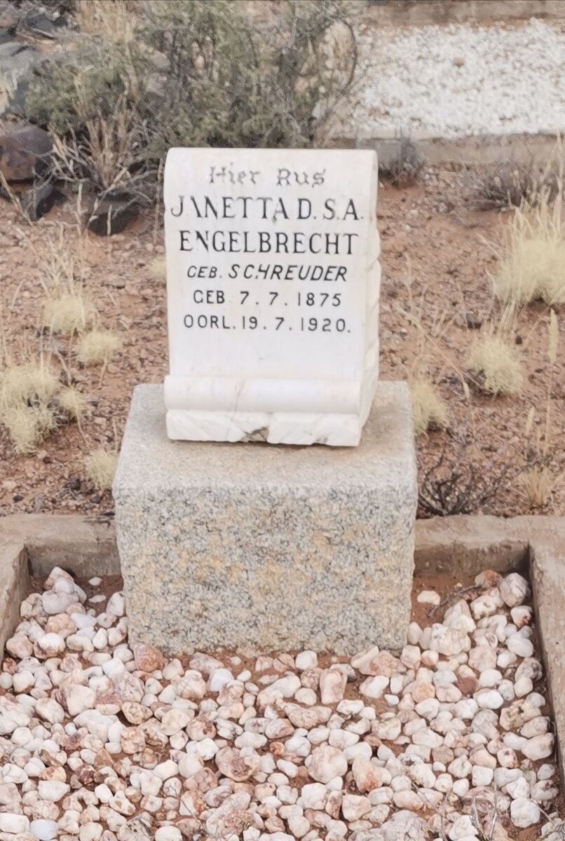 ENGELBRECHT Janetta D.S.A. nee SCHREUDER 1875-1920