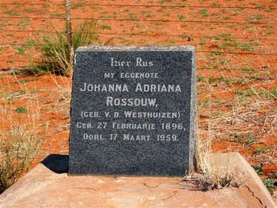 ROSSOUW Johanna Adriana nee V.D. WESTHUIZEN 1896-1959