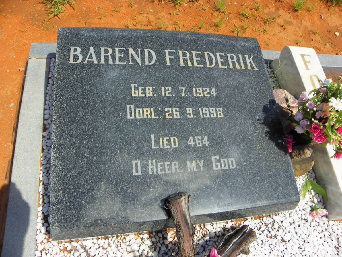 FOURIE Barend Frederik 1924-1998