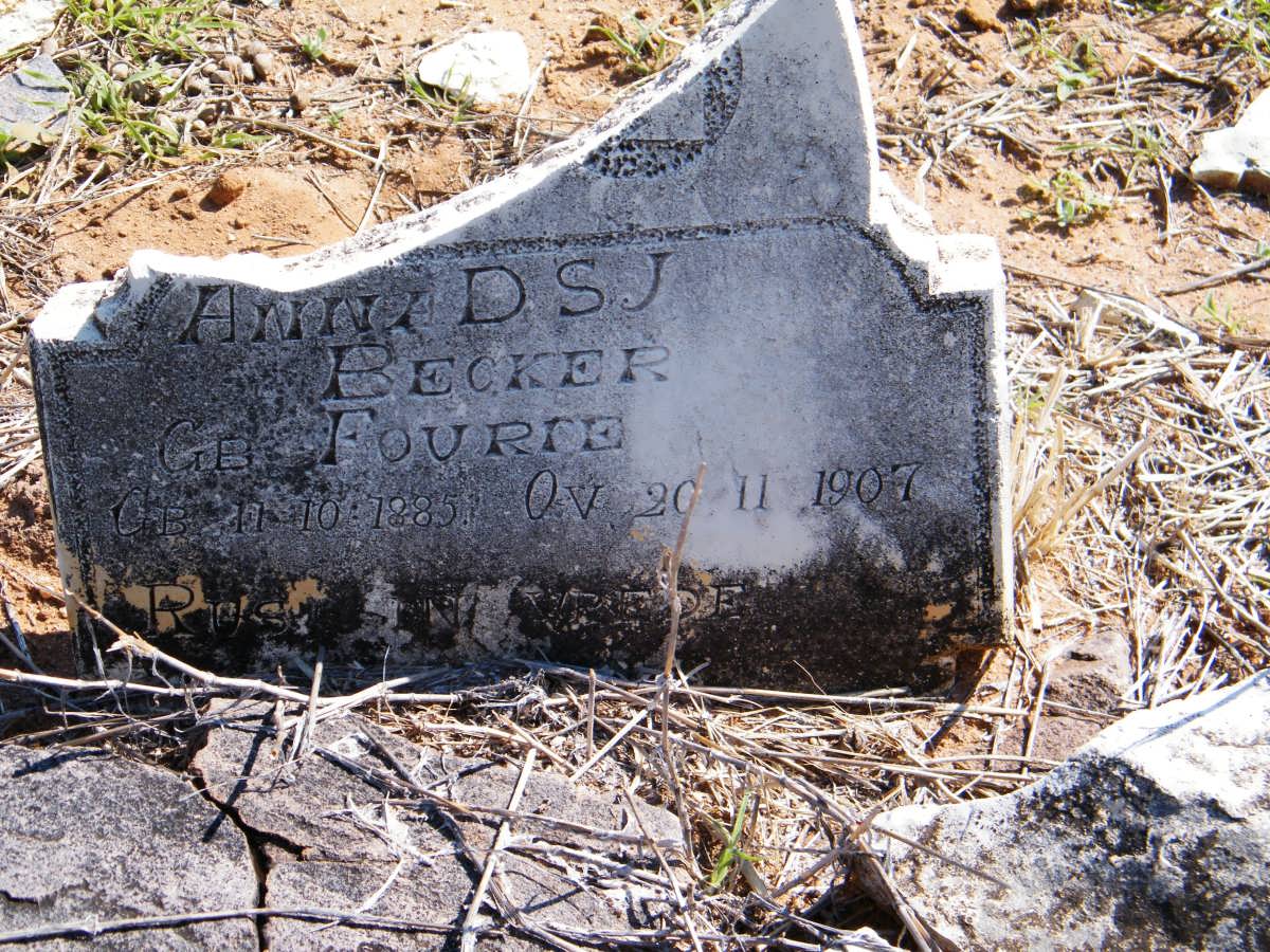BECKER Anna D.S.J. nee FOURIE 1885-1907