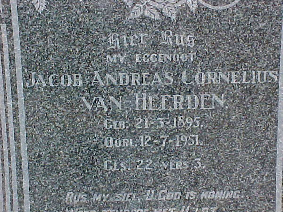HEERDEN Jacob Andreas Cornelius, van 1895-1951
