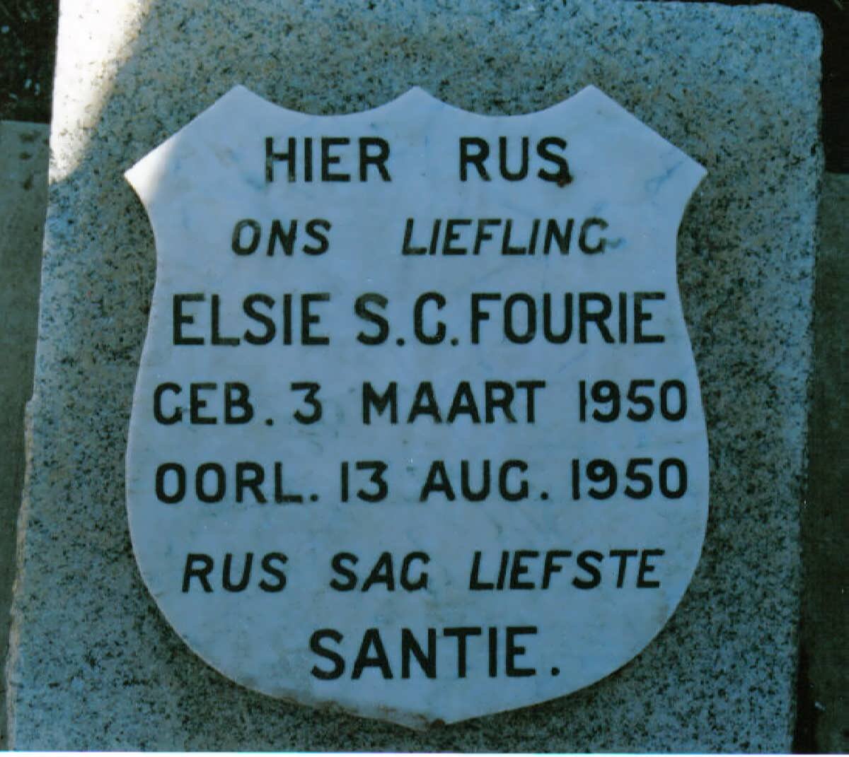 FOURIE Elsie S.C. 1950-1950