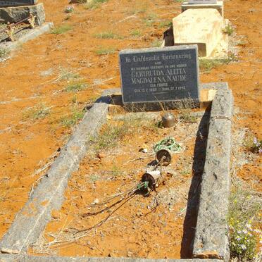 NAUDE Gertruida Aletta Magdalena nee FOURIE 1900-1946