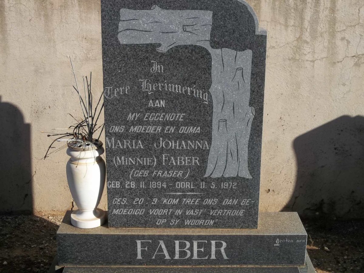 FABER Maria Johanna nee FRASER 1894-1972