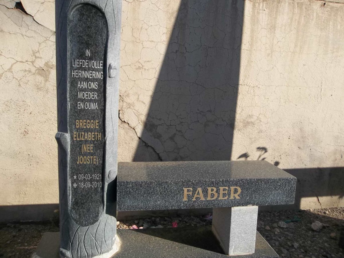 FABER Breggie Elizabeth nee JOOSTE 1921-2010