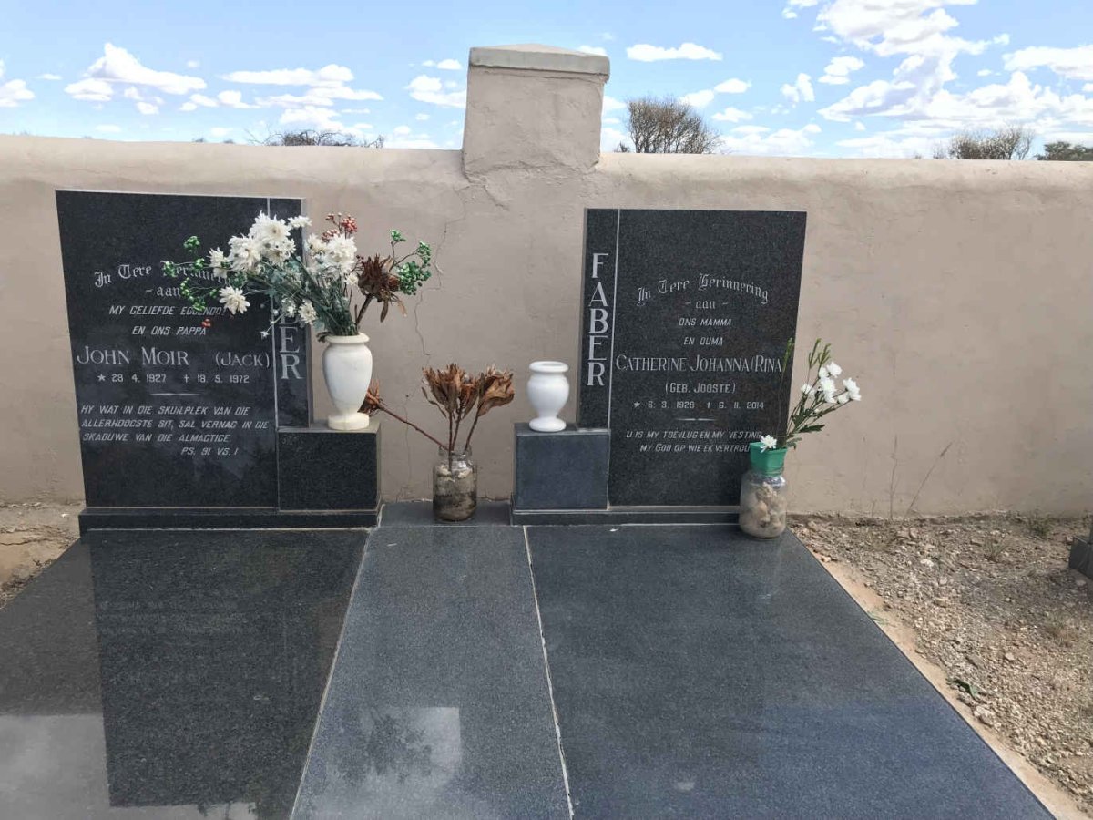 FABER John Moir 1927-1972 &amp; Catherine Johanna JOOSTE 1929-2014