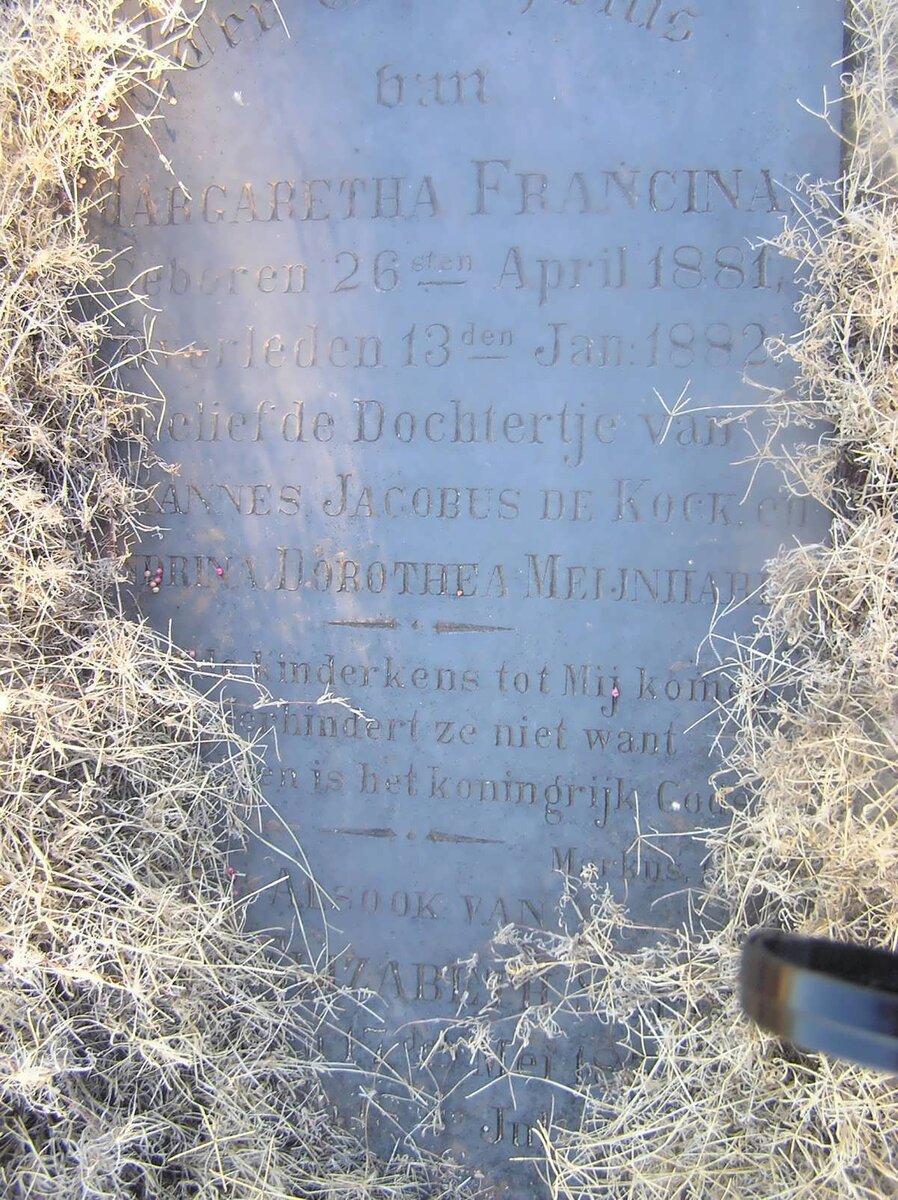 KOCK Margaretha Francina, de 1881-1882 :: DE KOCK Elizabeth ? 188?-?