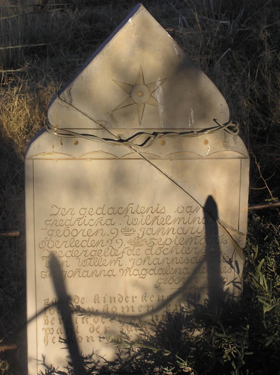 VRIES Fredricka Wilhelmina, de 189?-189?