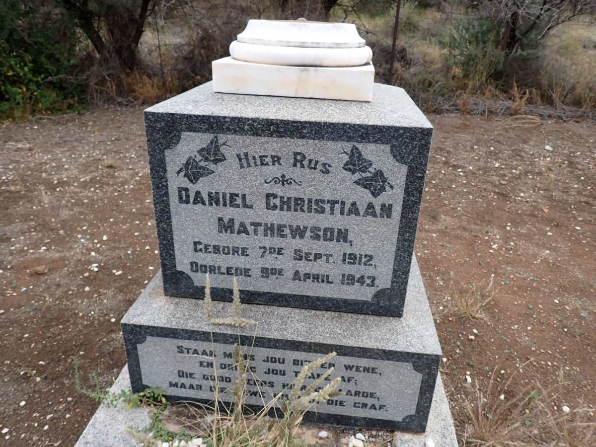 MATHEWSON Daniel Christiaan 1912-1943