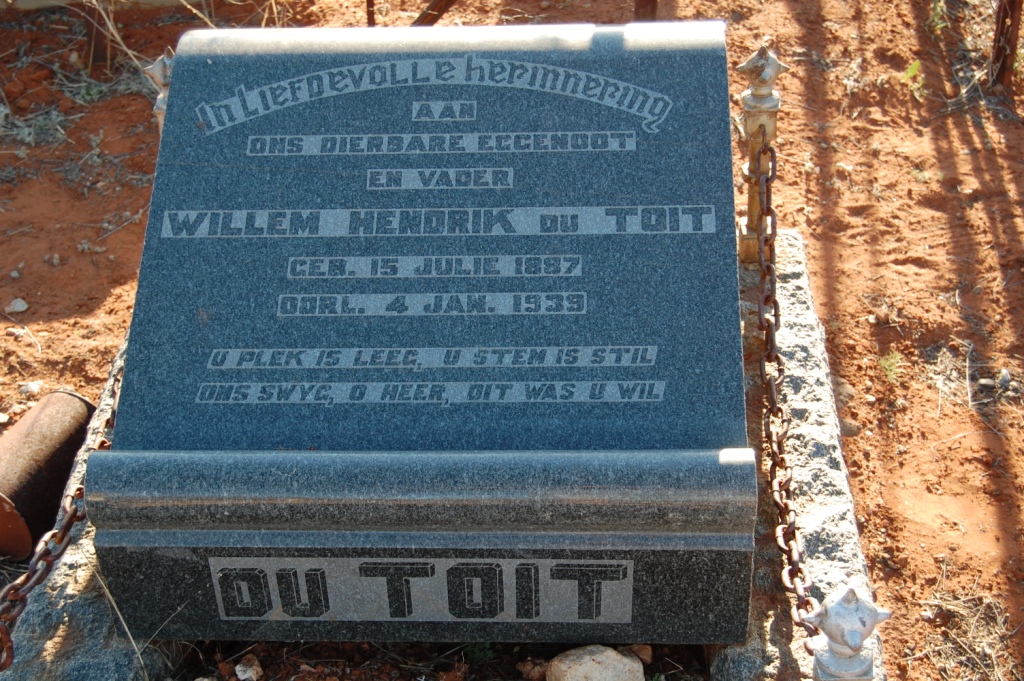 TOIT Willem Hendrik, du 1887-1939