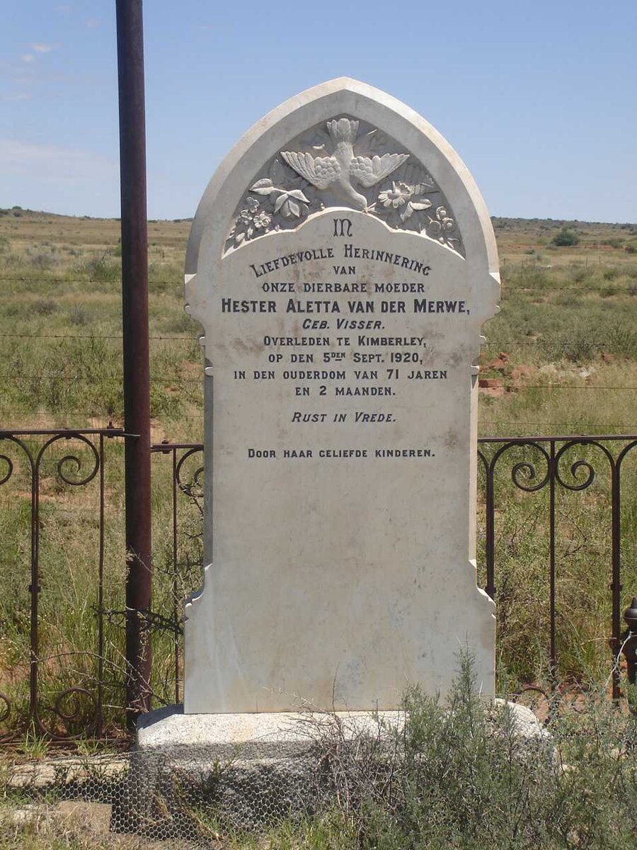 MERWE Hester Aletta, van der, nee VISSER -1920