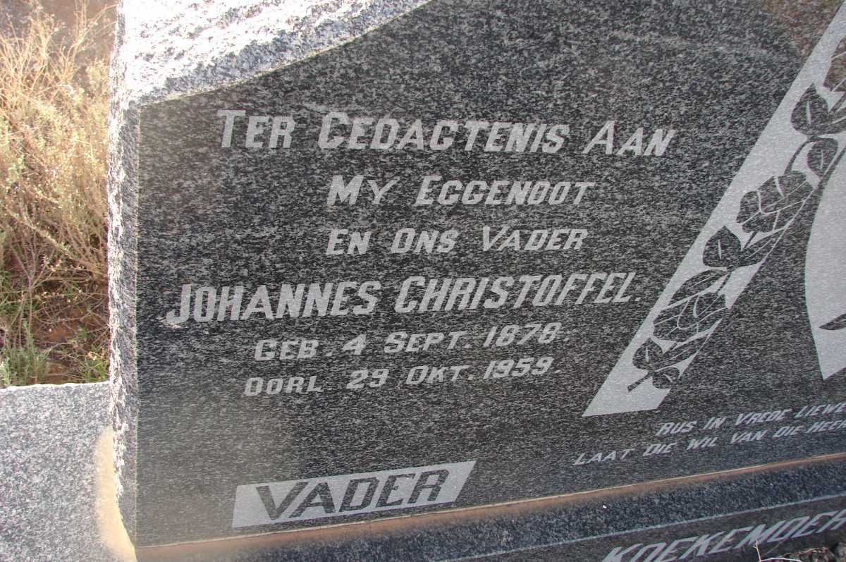 KOEKEMOER Johannes Christoffel 1878-1959